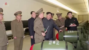 Kim Jong Un Unveils New Nuclear Warheads As US Warship Reaches South Korea